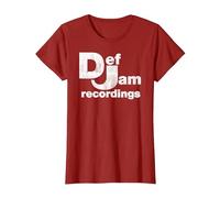 Def Jam Recordings Logo - Classic Music Industry Emblem T-Shirt, Women, Cranberry Red, Medium