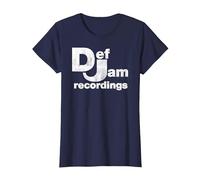 Def Jam Recordings Logo - Classic Music Industry Emblem T-Shirt, Women, Navy Blue, X-Large
