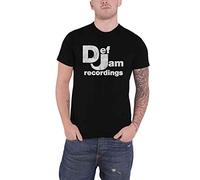Def Jam Recordings T Shirt Classic Logo Official Mens Black XXL