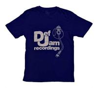 Def Jam Recordings T Shirt Logo and Stylus Official Mens Navy Blue M