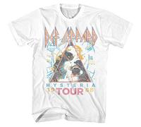 Def Leppard 1980s Heavy Hair Metal Band Rock & Roll Hysteria '88 Adult T-Shirt, White, XL