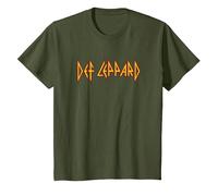 Def Leppard - Classic Logo T-Shirt, Youth, Olive Green, Small