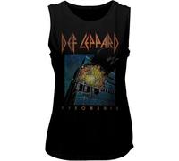 Def Leppard English Rock Heavy Metal Band Faded Pyromania Ladies Muscle Tank Top L