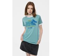 Def Leppard High N Dry Ringer T-Shirt in Blue | Size: Large Def Leppard Blue L