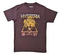 Def Leppard T Shirt Hysteria World Tour Band Logo Official Unisex Brown L