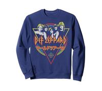Def Leppard - Japanese Pyromania Sweatshirt, Adult Unisex, Navy Blue, X-Large