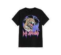 Def Leppard T Shirt Lightning Leopard Band Logo Official Unisex Black L