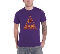 Def Leppard Men's Classic Triangle Cotton T-Shirt in Purple | Size: Large Def Leppard Purple L