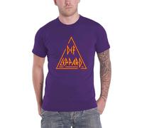 Def Leppard Men's Classic Triangle Cotton T-Shirt in Purple | Size: XL Def Leppard Purple XL