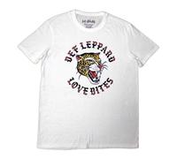 Def Leppard Men's Love Bites Circle T-Shirt in White | Size: Medium Def Leppard White M