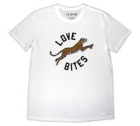 Def Leppard Men's Love Bites Leap T-Shirt in White | Size: Small Def Leppard White S