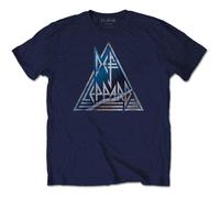 Def Leppard Men's Triangle Logo T-Shirt in Navy | Size: Medium Def Leppard Navy M