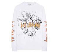 Def Leppard Shatter Band Logo Long Sleeve T Shirt L White