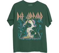 Def Leppard T Shirt Hysteria Album Art Band Logo Official Unisex Green S