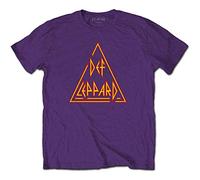 Def Leppard - T-Shirt # L Unisex Purple # Classic Triangle Logo