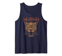 Def Leppard Tiger Heavy Metal Band by Rock Off Tank Top, Men, Navy Blue, X-Large