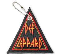 Def Leppard Tri-Logo Double Sided Patch Keyring (One Size) (Red/Yellow/Black)