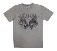 Def Leppard Tribal Skull Limited Edition 999 Only Premium Wash T Shirt L Grey