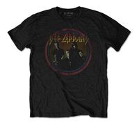 Def Leppard T Shirt Vintage Circle band logo distressed print official Mens