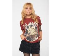 Def Leppard Women's Love Bites T-Shirt in Red | Size: Medium Def Leppard Red M