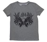 Def Leppard Women's Tribal Skull T-Shirt in Grey | Size: XL Def Leppard Grey XL