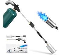 Defabee Weed Torch with Push Button Igniter, Propane Burner Flame Weeder Torch for Weeds, Snow Melting, Asphalt, Roofing, Garden, Adjustable Flame Thrower Gun for Outdoor Use