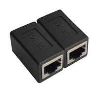 DEFACE RJ45 Coupler 2 Pack Cat8 Cat7 Cat6 Cat5e Female to Female Ethernet Adapter Black
