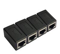 DEFACE RJ45 Coupler 4 Pack Cat8 Cat7 Cat6 Cat5e Female to Female Ethernet Adapter Black