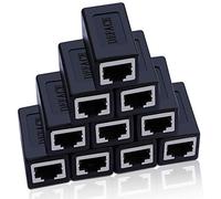 DEFACE RJ45 Coupler Cable Coupler Cat8 Cat7 Cat6 Cat5e Female to Female Ethernet Adapter 10pcs per Pack Black