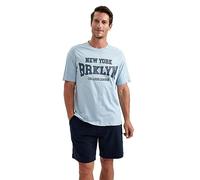 DeFacto Men's Basic t-Shirt - Classic T-Shirt for Men, According to Blue, S