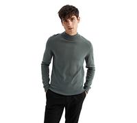 DeFacto Men's Knitted Pullover Long Sleeve Crew Neck Sweater - Slim Fit Jumper for Men Tops (Dark Khaki, XXL), Dark Khaki, XXL