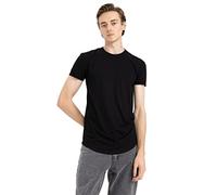 DeFacto Men's N2104AZ T-Shirt, Black, S