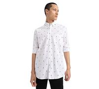 DeFacto Men's Z3002AZ Tunic Shirt, White, L