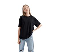 DeFacto Women's B0648ax T-Shirt, Black, XL