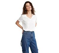 DeFacto Women's U3769AZ T-Shirt, Ecru, M