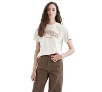 DeFacto Women's Z0596AZ T-Shirt, Ecru, XS