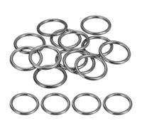 DEFANEX 15 Pcs Metal O Rings 22mm ID, 28mm OD, 3mm Wire D, Bright Black | Multi-Purpose Round O-Ring Welded Buckle Loop Ring for Bag Macrame Pet Leashes Belts Sewing