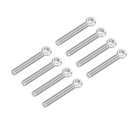 Defanex M5 x 45mm Shoulder Swing Lifting Eye Bolt, 8 Pcs 304 Stainless Steel Full Thread Machinery Fisheye Eye Hole Rigging Bolt for Home Renovation Pipeline Gate Valves, Silver