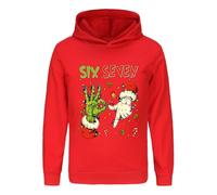 DEFANGYP Six Seven Christmas 67 boys hooded sweatshirt, Christmas 67 girls pullover, 2-13 years old (Red-150cm)