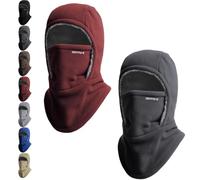 Defatus Balaclava, Unisex Windproof & Warm Balaclava, Winter Fleece Cycling Thermal Ski Mask Head Warmer, One-Piece Hat (UK, Alpha, One Size, 2Pcs-H)