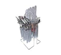 (Default) 24PC SILVER GLITTER CUTLERY SET WITH STAND