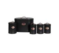 (Default) 5pc-Kitchen Set Bread Bin Tea Coffee Biscuit Sugar Tins Barrel Sealed Containers Utensils Canister