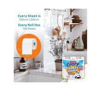 (Default) 96Panda Glory Super Soaker Kitchen Towel Wipes -2PLY Mega Absorbent Kitchen Paper Towel Roll with 200 Extra Thick Sheets-Multipurpose Kitchen Rolls