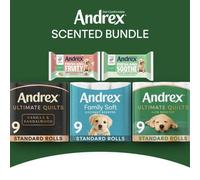 (Default) Andrex Scented Bundle - Vanilla & Sandalwood, Coconut, Aloe Vera Toilet Roll - with Watermelon & Aloe Vera Hygiene Wipes, flushable