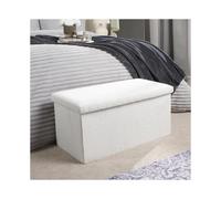 (Default) OHS Ottoman Boucle Storage Box Folding Footstool Space Saving