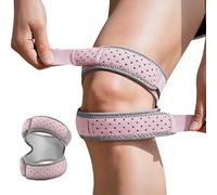 Defaun Knee Support for Men & Women - Adjustable Knee Brace with Silicone Pads for Meniscus, Patella Tendon & Arthritis Pain Relief - Breathable Support for Running, Hiking, Workouts (Pink)