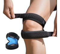 Defaun Knee Support for Men & Women - Adjustable Knee Brace with Silicone Pads for Meniscus, Patella Tendon & Arthritis Pain Relief - Breathable Support for Running, Hiking, Workouts(Black)