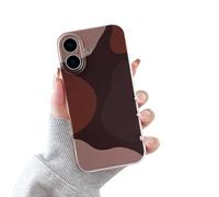 DEFBSC for iPhone 16 Case, Cute Art Aesthetic Print Design Soft TPU Cover, Shockproof Raised Full Camera Protection Anti-Scratch Back Phone Case for Girls Women, Coffee Brown