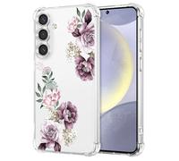 DEFBSC Soft Case Compatible with Samsung Galaxy A16 4G/5G, Clear Floral Flower Pattern Print Design for Women Girls Flexible Shockproof TPU Bumper Protective Phone Case - Purple Peony