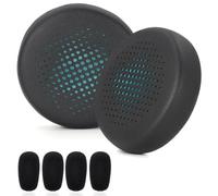Defean High Density Foam Black Faux Leather Ear Pads for JLab Go Work/Go Work Gen 2 Bluetooth Headset